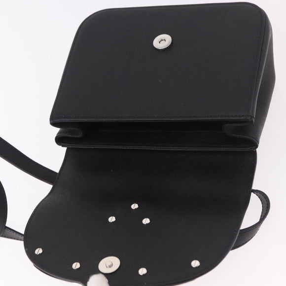 Vivienne Westwood Shoulder Bag Leather Black Silver Auth 191650V