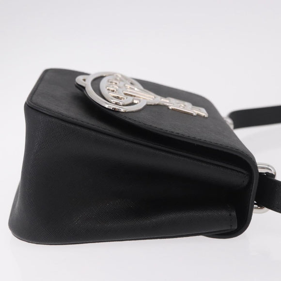Vivienne Westwood Shoulder Bag Leather Black Silver Auth 191650V