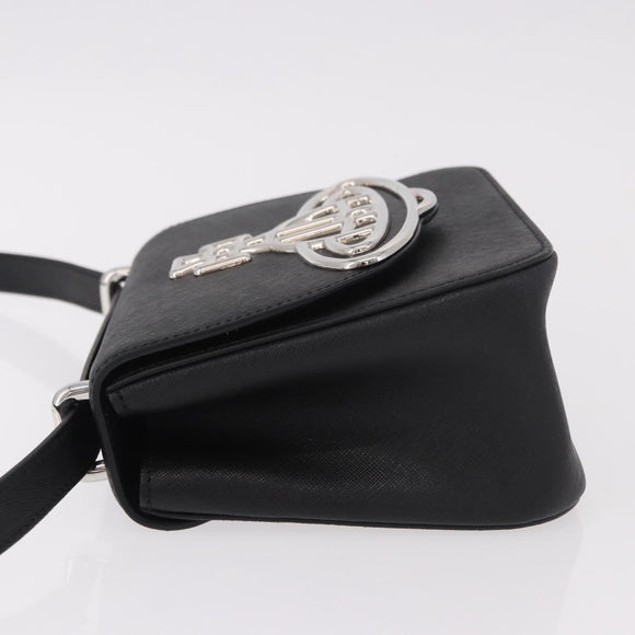 Vivienne Westwood Shoulder Bag Leather Black Silver Auth 191650V