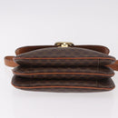 CELINE Macadam Shoulder Bag PVC Leather Brown Gold Auth 191652-5