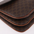 CELINE Macadam Shoulder Bag PVC Leather Brown Gold Auth 191652-15