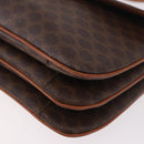 CELINE Macadam Shoulder Bag PVC Leather Brown Gold Auth 191652-16