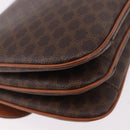 CELINE Macadam Shoulder Bag PVC Leather Brown Gold Auth 191652-17