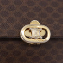 CELINE Macadam Shoulder Bag PVC Leather Brown Gold Auth 191652-19