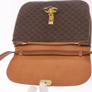 CELINE Macadam Shoulder Bag PVC Leather Brown Gold Auth 191652-9
