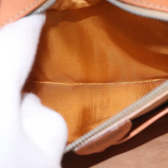 CELINE Macadam Shoulder Bag PVC Leather Brown Gold Auth 191652