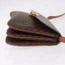 CELINE Macadam Shoulder Bag PVC Leather Brown Gold Auth 191652-3