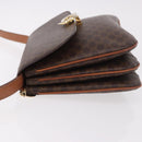 CELINE Macadam Shoulder Bag PVC Leather Brown Gold Auth 191652-4