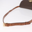 CELINE Macadam Shoulder Bag PVC Leather Brown Gold Auth 191652-7