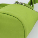 PRADA Shoulder Bag Canvas Green Silver Auth 191654SV-9