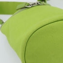PRADA Shoulder Bag Canvas Green Silver Auth 191654SV-14