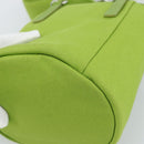 PRADA Shoulder Bag Canvas Green Silver Auth 191654SV-15