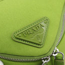 PRADA Shoulder Bag Canvas Green Silver Auth 191654SV-18