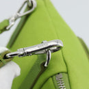 PRADA Shoulder Bag Canvas Green Silver Auth 191654SV-10