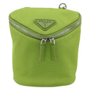 PRADA Shoulder Bag Canvas Green Silver Auth 191654SV-13