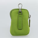 PRADA Shoulder Bag Canvas Green Silver Auth 191654SV-25
