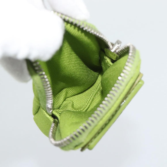 PRADA Shoulder Bag Canvas Green Silver Auth 191654SV