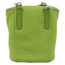 PRADA Shoulder Bag Canvas Green Silver Auth 191654SV-2