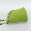 PRADA Shoulder Bag Canvas Green Silver Auth 191654SV-3