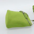 PRADA Shoulder Bag Canvas Green Silver Auth 191654SV-4