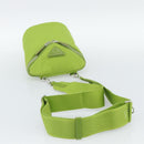 PRADA Shoulder Bag Canvas Green Silver Auth 191654SV-7
