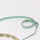 Salvatore Ferragamo Vala Hand Bag Canvas 2way Green Gold Auth 191655A-14