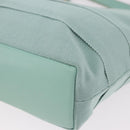 Salvatore Ferragamo Vala Hand Bag Canvas 2way Green Gold Auth 191655A-10
