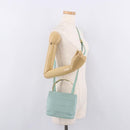 Salvatore Ferragamo Vala Hand Bag Canvas 2way Green Gold Auth 191655A-22