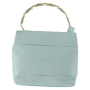 Salvatore Ferragamo Vala Hand Bag Canvas 2way Green Gold Auth 191655A-13