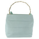 Salvatore Ferragamo Vala Hand Bag Canvas 2way Green Gold Auth 191655A-2