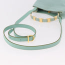 Salvatore Ferragamo Vala Hand Bag Canvas 2way Green Gold Auth 191655A-9