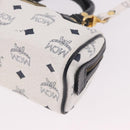 MCM Vicetos Mini Boston Bag PVC Leather 2way White Gold Auth 191656A-16