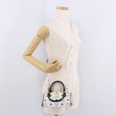 MCM Vicetos Mini Boston Bag PVC Leather 2way White Gold Auth 191656A-23