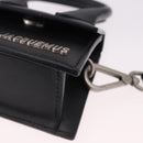 JACQUEMUS Shoulder Pouch Leather 2way Black Silver Auth 191657V-17