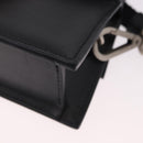 JACQUEMUS Shoulder Pouch Leather 2way Black Silver Auth 191657V-19