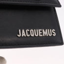 JACQUEMUS Shoulder Pouch Leather 2way Black Silver Auth 191657V-20