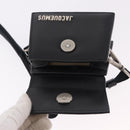 JACQUEMUS Shoulder Pouch Leather 2way Black Silver Auth 191657V-9