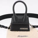 JACQUEMUS Shoulder Pouch Leather 2way Black Silver Auth 191657V-12