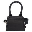 JACQUEMUS Shoulder Pouch Leather 2way Black Silver Auth 191657V-2