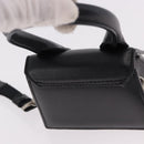 JACQUEMUS Shoulder Pouch Leather 2way Black Silver Auth 191657V-6
