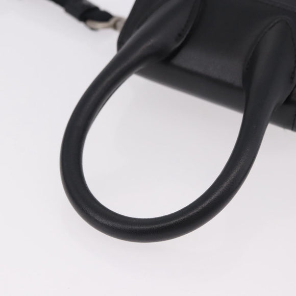 JACQUEMUS Shoulder Pouch Leather 2way Black Silver Auth 191657V