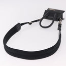 JACQUEMUS Shoulder Pouch Leather 2way Black Silver Auth 191657V-8