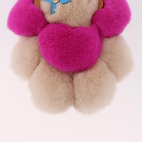 LOUIS VUITTON Vivienne Vison Bag Charm Fur Beige Gold M00870 LV Auth 191658SM