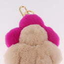 LOUIS VUITTON Vivienne Vison Bag Charm Fur Beige Gold M00870 LV Auth 191658SM-8