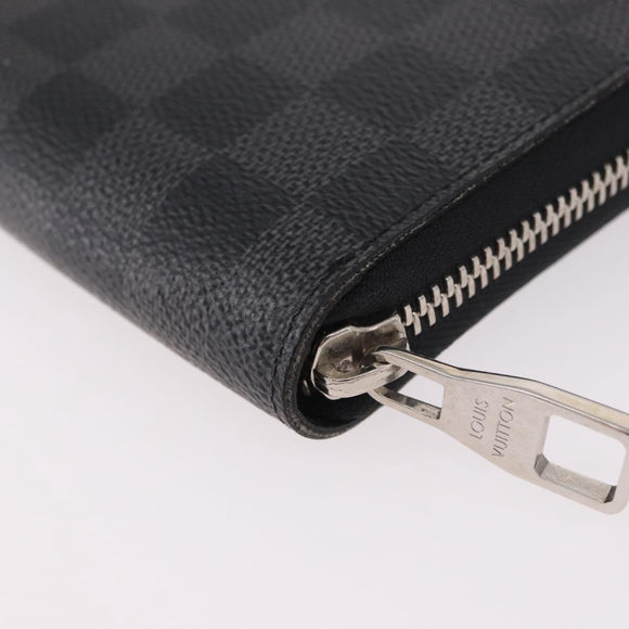 LOUIS VUITTON Damier Graphite Zippy Organizer Long Wallet N63002 LV Auth 191660