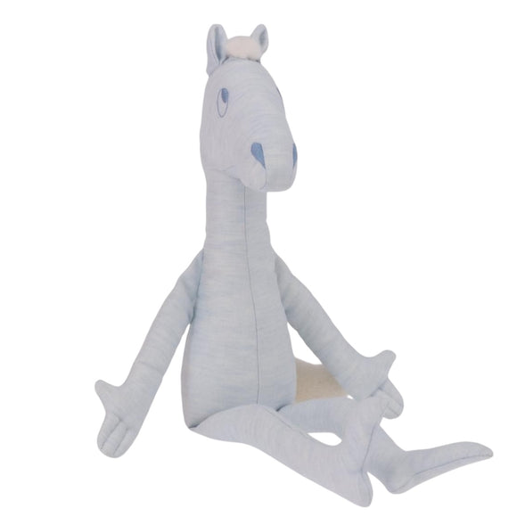 HERMES Plush Doll Pot Yok Cushion Polyester Light Blue Auth 191662M
