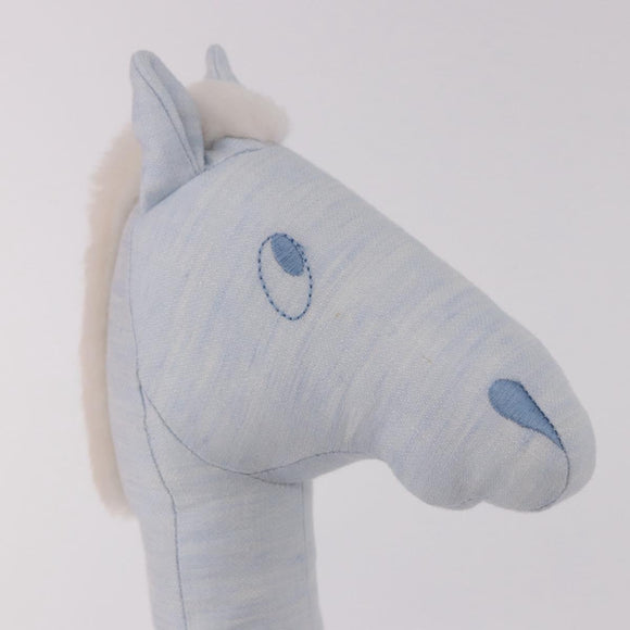 HERMES Plush Doll Pot Yok Cushion Polyester Light Blue Auth 191662M