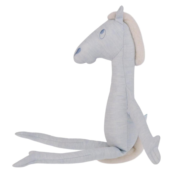 HERMES Plush Doll Pot Yok Cushion Polyester Light Blue Auth 191662M