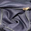 FENDI Mamma Baguette Shoulder Bag Cotton Black Gold Auth 191671-24