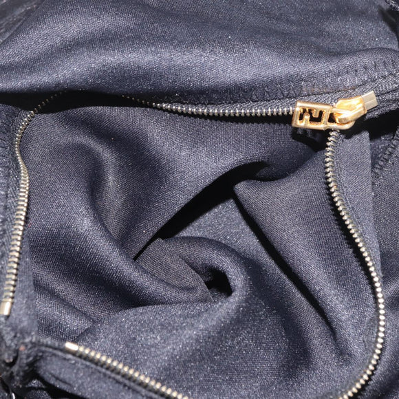 FENDI Mamma Baguette Shoulder Bag Cotton Black Gold Auth 191671